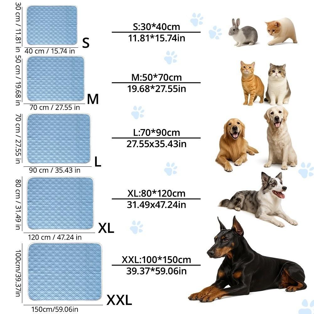 Summer Dog Cooling Mat Ice Slicky Fiber Fabric Cat Sleeping Pad For Puppies And Adult Dogs
