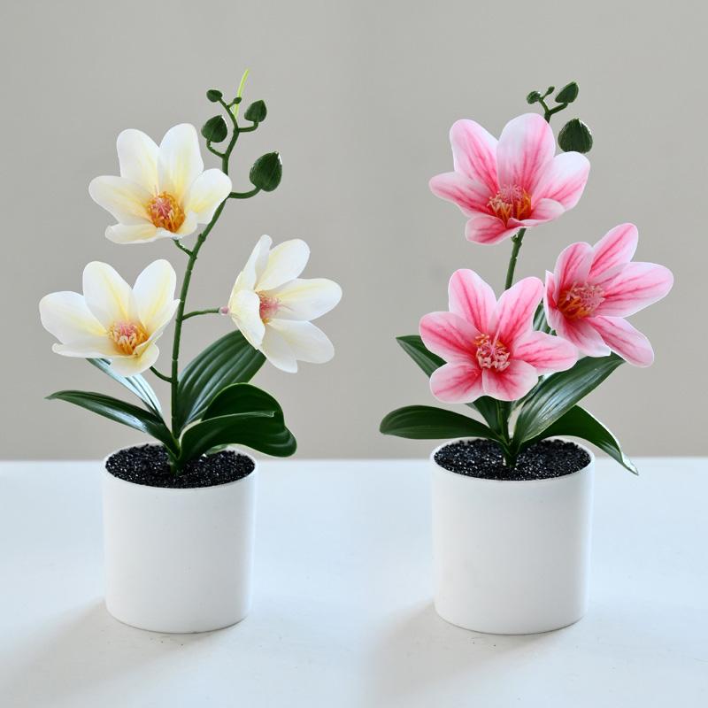 

1 шт. красивая магнолия бонсай домашний декор настольный орнамент 3 головы искусственный цветок искусственный цветок