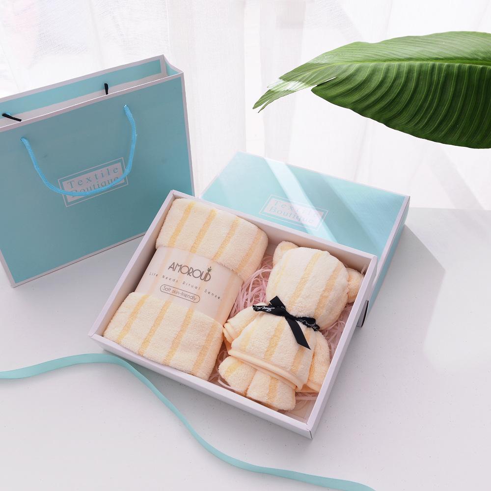 

Набор полотенец с мишками Универсальное бытовое впитывающее полотенце Подарок на день рождения полотенце для лица Полосатое однотонное полотенце для лица жёлтый