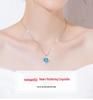 S925 Sterling Silver Ocean Heart Pendant Necklace with Rhinestones – Light Luxury Fashion for Women