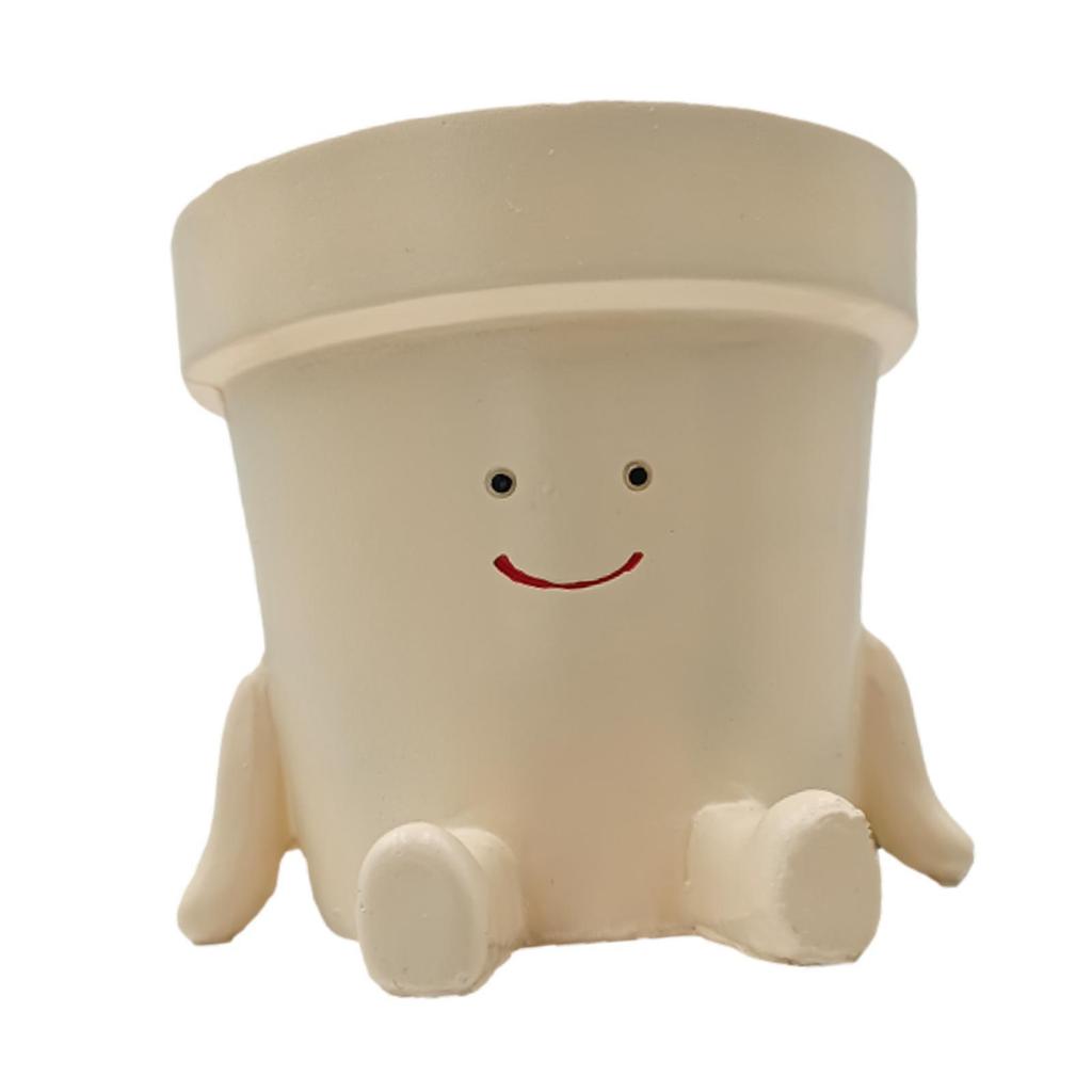 Adorable Smiling Face Plant Pot for Home and Garden Decor