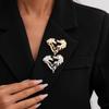 European and American metal pony hollow heart brooch creative personality niche pin environmental protection accessories
