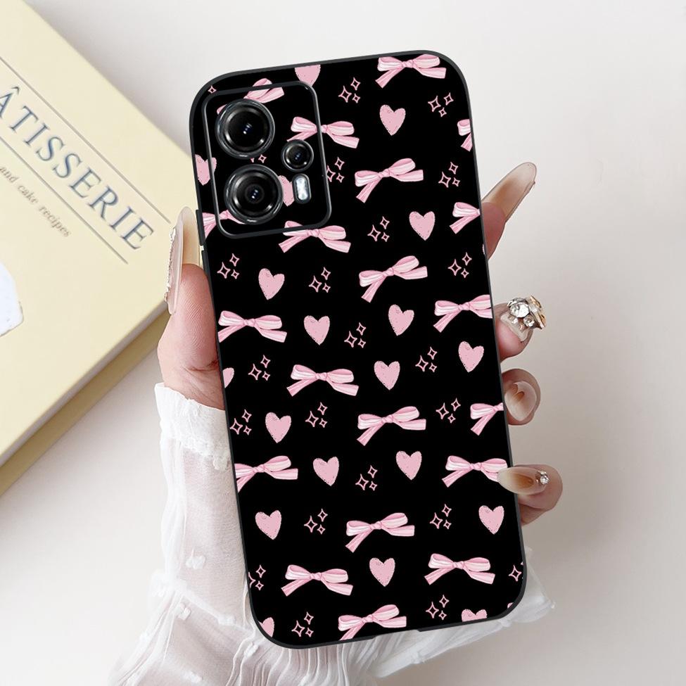 For Moto G13 G14 G15 Phone Cover For Motorola Moto G14 Case Silicone Luxury Fashion Flowers Love Cute Funny Cool Painted Bumper