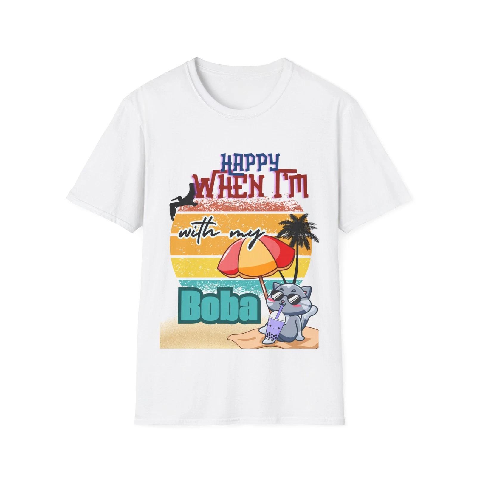 Cute boba T shirt, Summer Apparel, Gift for Boba Lovers, Milk tea Graphic Tee L