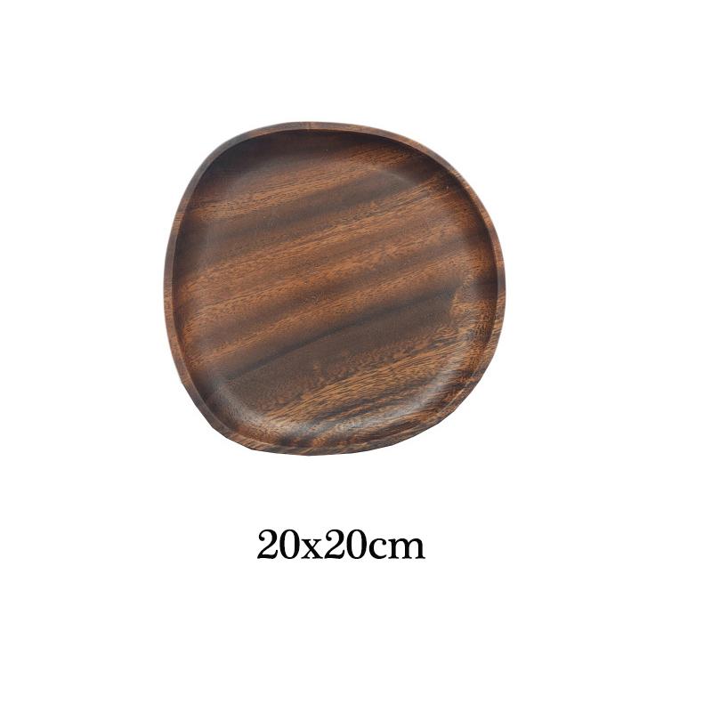 Ganze Holz Walnuss Holz Unregelmäßige Oval Obst Gerichte Massivholz Dessert Teller Untertasse Tee Tablett Geschirr Set