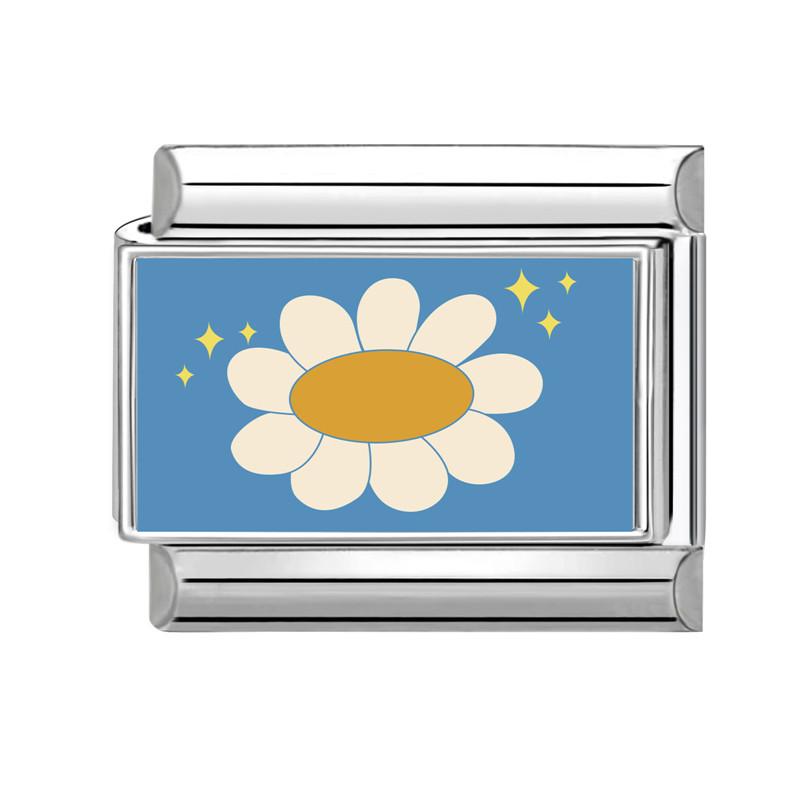 

New Fashion Eyes Cats Sunflower Guitar Star Butterfly Italian Charm Links Fit 9mm Stainless Steel Bracelet DIY Making Jewelry