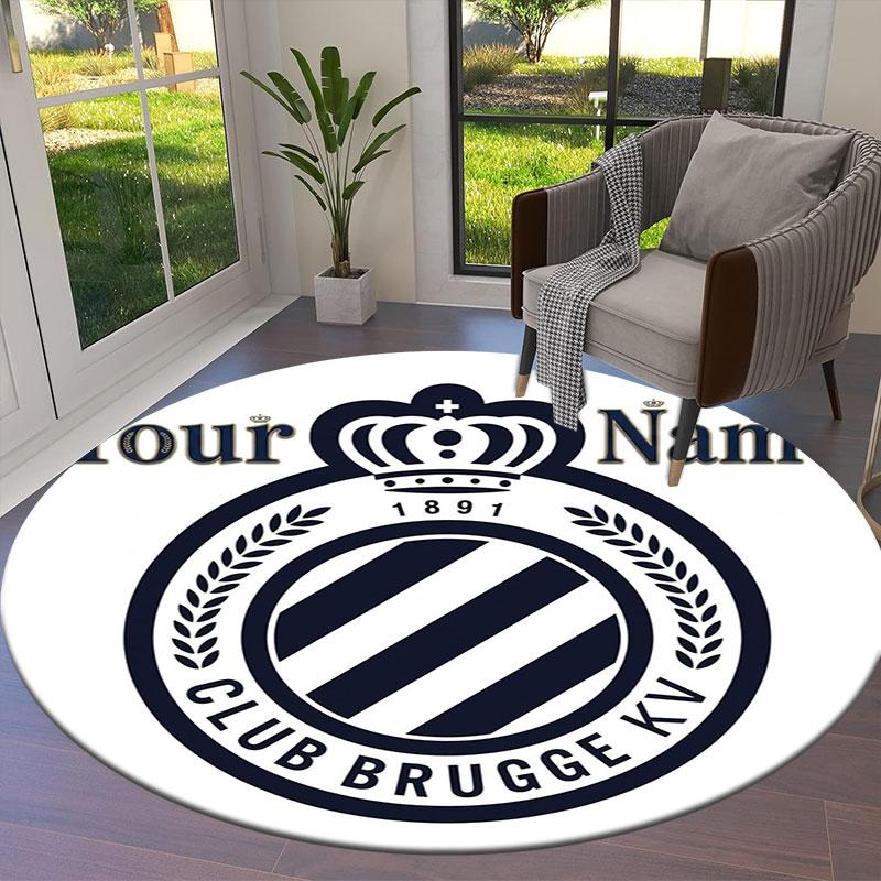 Club Brugge KV Custom Name Round Area Rug,Carpet Rug for Living Room Bedroom Sofa Playroom Decor,Non-slip Floor Mat