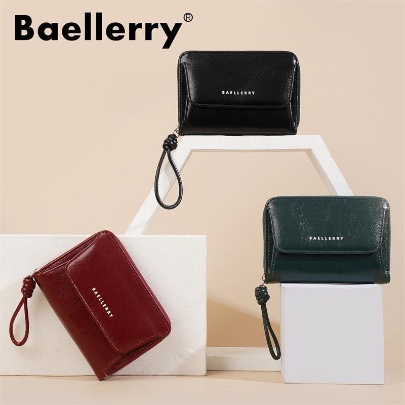 Baellerry Women Fashion Mini Purses PU Leather Card Holder Casual Design Zipper Coin Purse Wallets