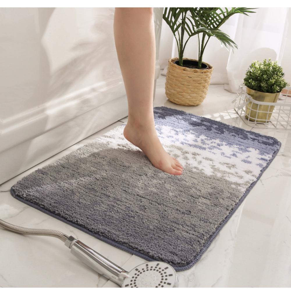 Print Sponge Bathroom Cashmere Thickening Mat Bath Non-slip Carpets In Wash Basin Bathtub  Floor Rug Shower Room Doormat Memory Foam 3D Pad