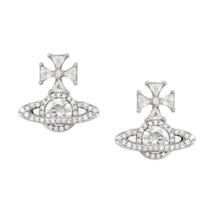

Vivienne Westwood Brand Design Sphere Pattern Brass Earrings Women earrings Silver 6201037T-02P102 Basic Packaging-Dust Bag+Box