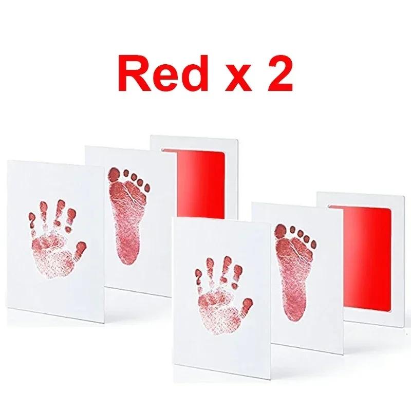 2 Set Baby Handprint Footprints Ink Pads Safe Non-toxic No-Touch Skin Inkless Inkpad Kits Pet Cat Dog Paw Prints Souvenirs Gifts