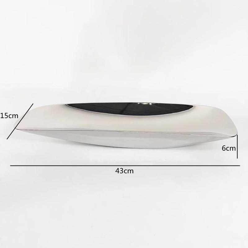 Deluxe Stainless Steel Fruit Plate, Creative Rectangular Large Bowl, Simple Tableware, Kitchen, Home Decoration, Restaurant