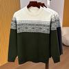 Yiliteng Men's Minimalist Color-Block Business Casual Knit Sweater