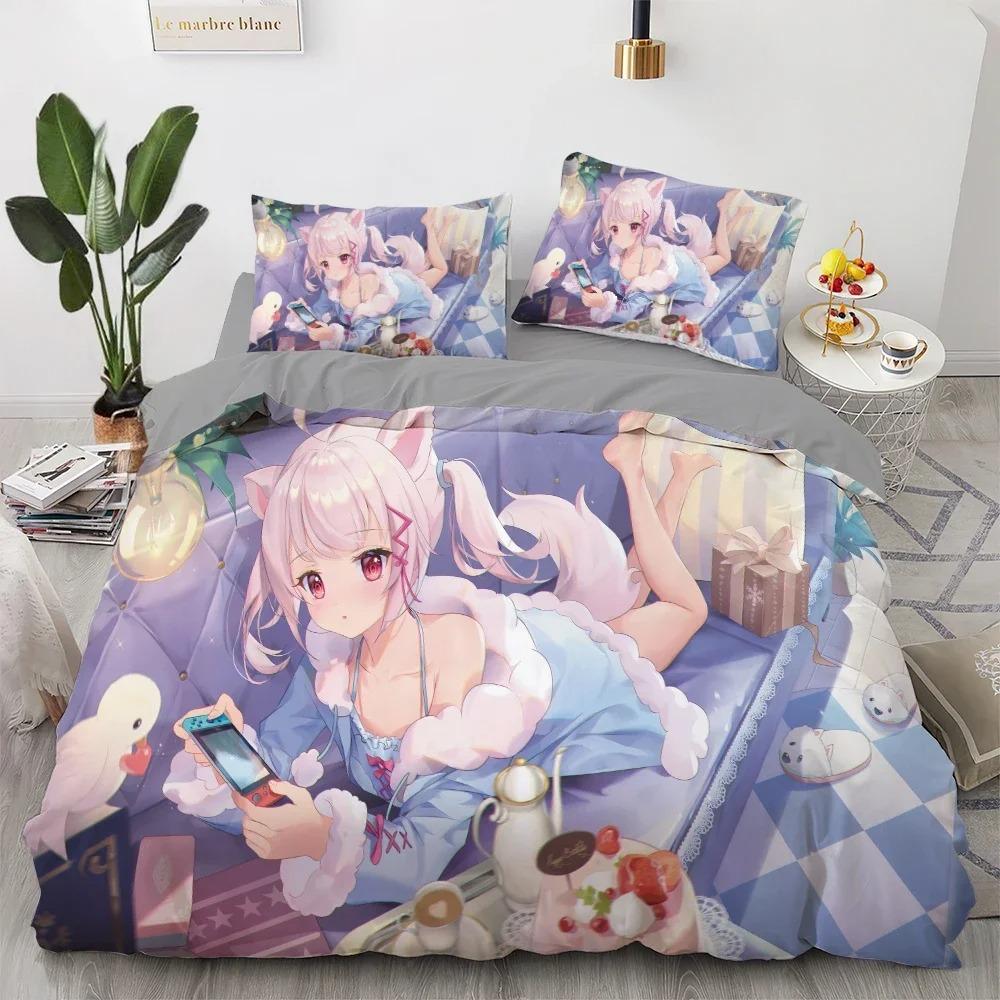 

Комплект постельного белья Anime kawaii Япония Аниме loli Пододеяльник Детская спальня Мультфильм 3D Печатный пододеяльник Подарок в спальню 70x133cm 2pcs