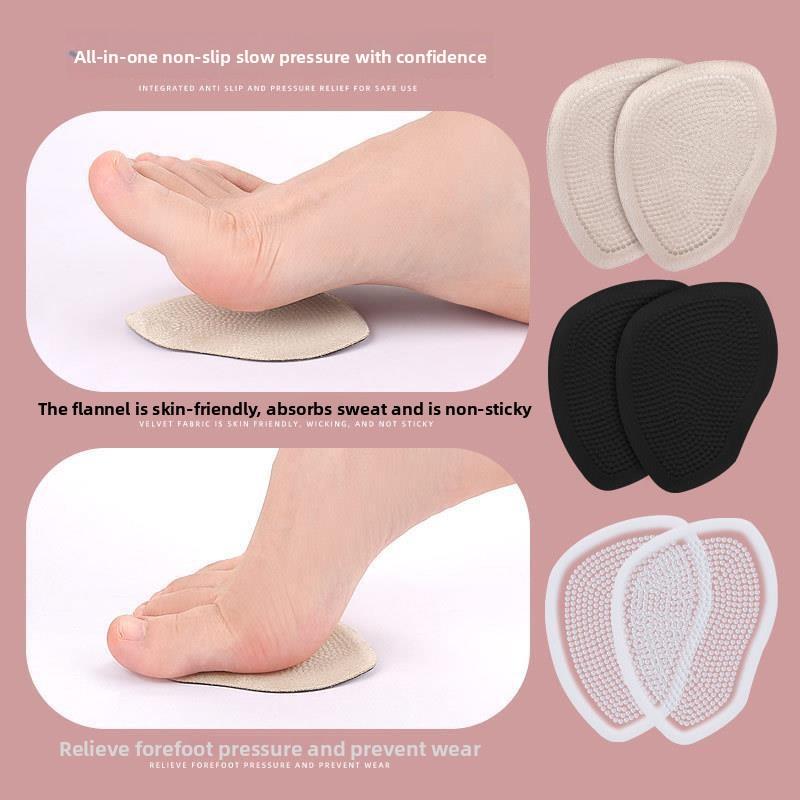 GEL Forefoot Pad High Heels Anti-pain and Non-slip Half Size Pad Soft Particle Massage Shock Absorption Half Size Forefoot Sticker