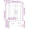 Highboard White 69.5 x 31 x 115 cm Particleboard