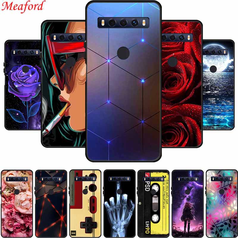 For TCL 10 SE Case Popular Picture Black Silicone Soft Back Cover Case For TCL 10 SE Phone Case Cover 10SE 6.52" Coque Funda Bag