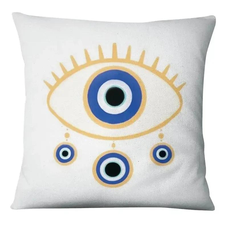 Evil Eye Symbol Art Print Cushion Cover Pillows Case Decor Home Living Room Sofa Square Throw Pillowcase for Office Chair Seat