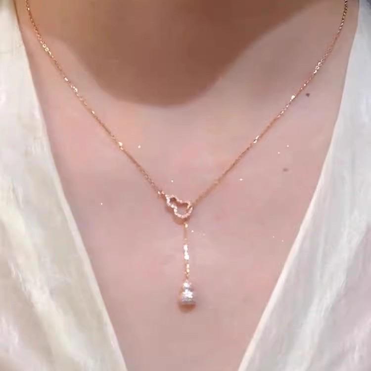 Luxury European & American Qilin Gourd Necklace - Women's High-End Diamond Pendant