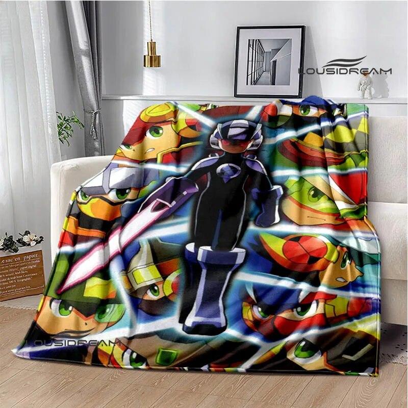Rockman Game Cartoon Printed Blankets Warm Blanket Soft and Comfortable Home Travel Bed Blanket Picnic Blanket Birthday Gift