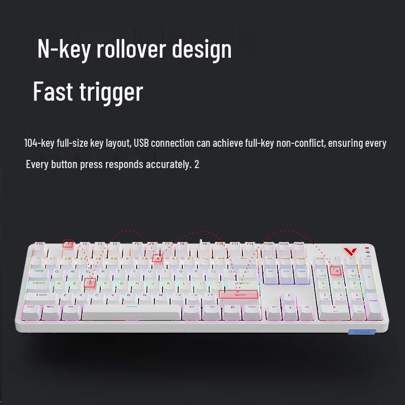 Rapoo V500PRO 104-Key Wired Backlit Mechanical Keyboard