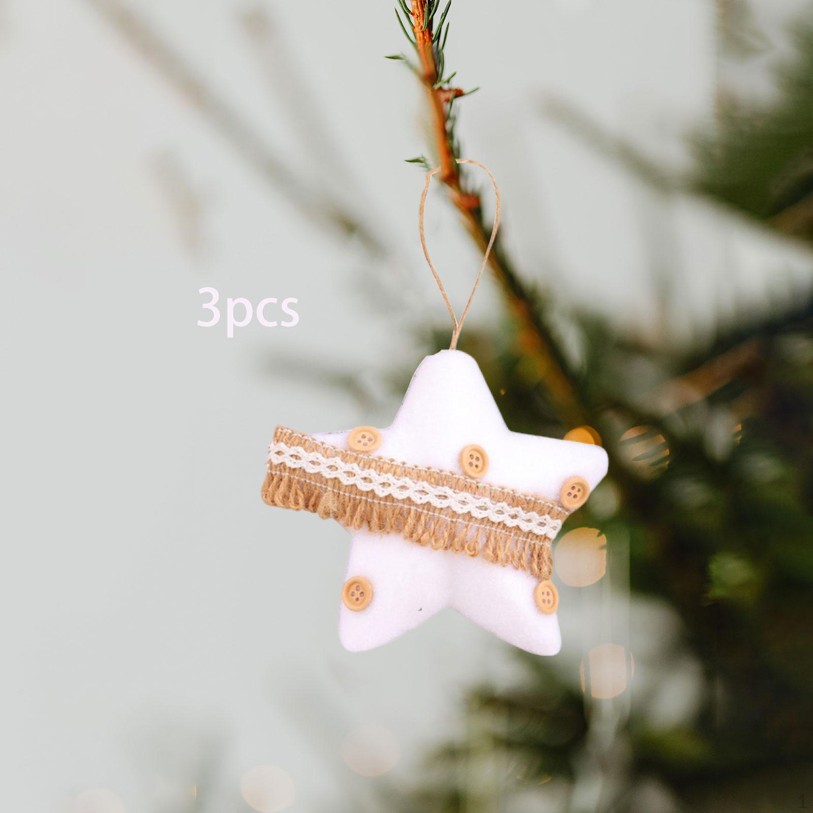 

3 Pieces Christmas Tree Pendants Ornaments Charm Decorations Xmas Decor for Parties Star Style
