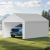 Carport Replacement Canopy, 3.6x 6 m Potable Garage Tent Top Tarp with Sidewalls, UV-Resistant & Waterproof, Heavy Duty Car Shelter Tarp with Ball