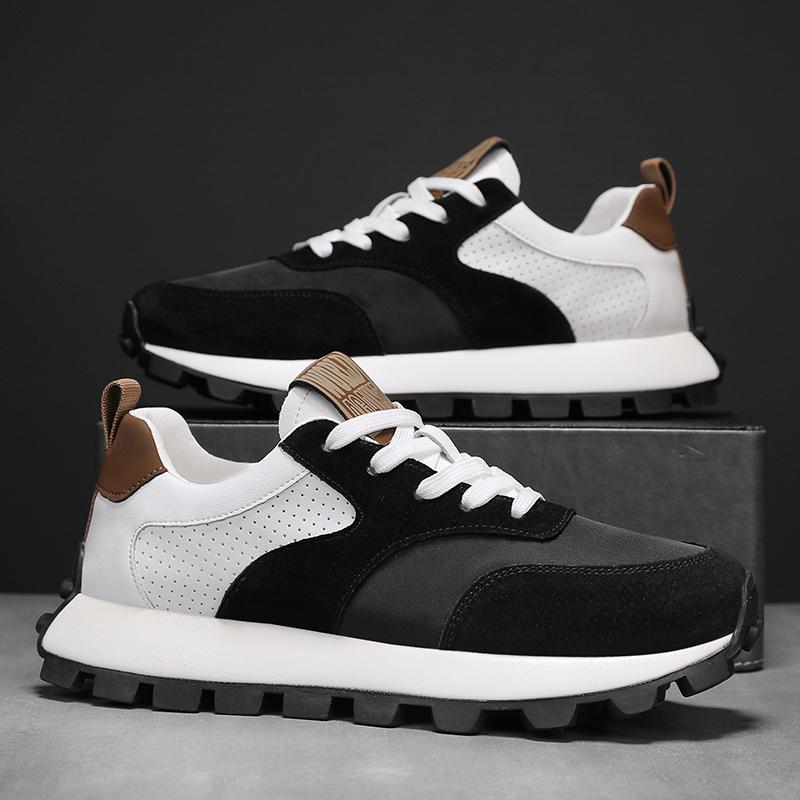 Trendy Men Sports Shoes Comfortable Men's Casual Shoes Breathable Wear-resistant Mens Thick-soled Shoes Baskets Versatile Casual
