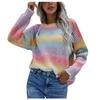 Women Casual Print Pullover Round Neck Long Sleeve Sweater Top