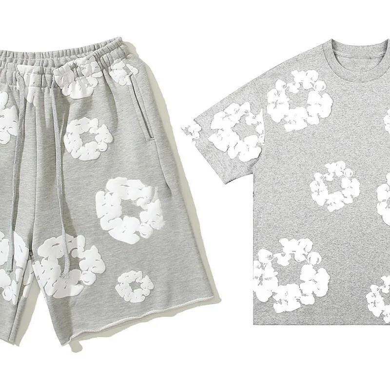 Set pantaloncini da uomo 2 pezzi T-shirt hip-hop streetwear 2XL