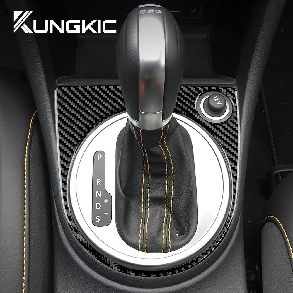 Real Soft Carbon Fiber For Volkswagen Beetle 2012 2013 2014 2015 2016 2017 2018 2019 Car Gear Shift Panel Sticker Accessories