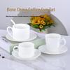 Luxurious Bone China Gold Rim Coffee Cup & Saucer Set - Pure White Ceramic English Style for Hotels and European Coffee Service