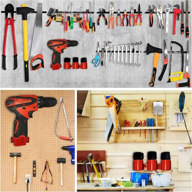 Battery Holder Tool Holder for Makita for Milwaukee for Bosch 10.8V 12V,Wall Mounted Battery Tool Storage Bracket Display Rack