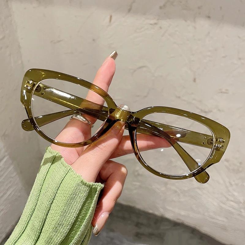 Vintage Cat Eye Eyeglasses Women Blue Light Blocking HD Transparent Classic Prescription Short Sighted Ladies Eyewear