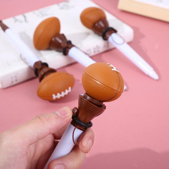 

Yousheng 5Pcs Sport Funny Pen Hoop Ballpoint Pen Durable Plastic Shell Smooth Writing Football Themed Rugby Ball Pen