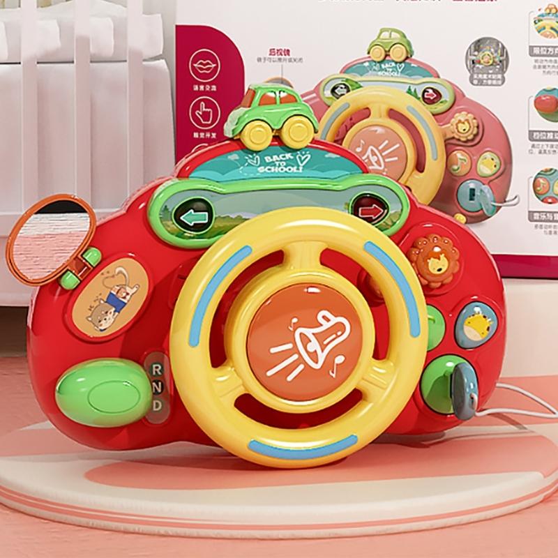 Musical Steering Wheel Toy Interactive with Songs and Lights Educational Portable Driving Controller for Toddlers Gift