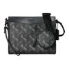 Hitch 25 Horse And Carriage Pattern Design Faux Leather And Cowhide Medium Crossbody Bag Men Crossbody Bag Charcoal-Gray CW667-CHR