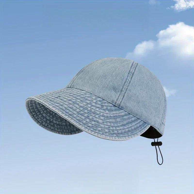 Stylish Denim Baseball Cap for Women UV Sun Protection Summer Outdoor Korea Style Casual Versatile Hiking Fishing Travel Cap