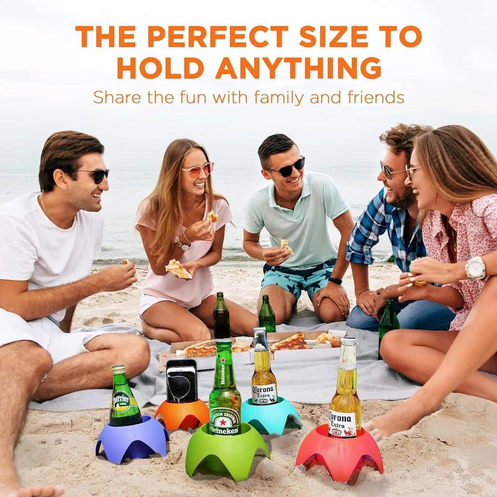 Tazza portaoggetti da spiaggia più venduta Portabicchieri da spiaggia per esterni Vassoio portaoggetti Portabevande da birra da spiaggia Portabicchieri da spiaggia