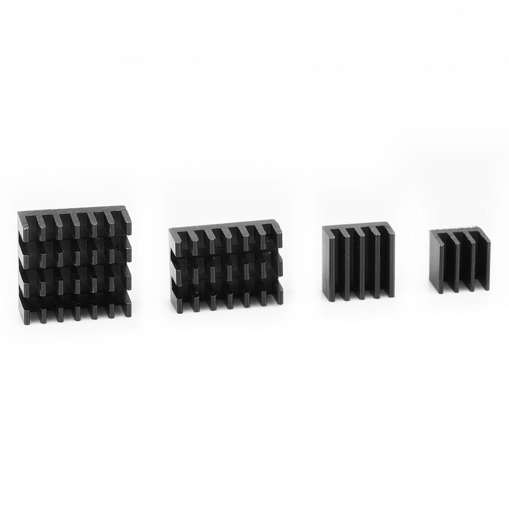 5Set/20Pcs Black Aluminum Heat Sink with Adhesive CPU Cooler Electronic Devices