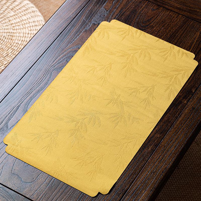 

Chinese Exquisite Tea Mat Waterproof Cloth Cushion Tea Table Tablecloth Tray Decoration Tea Towel Zen Cloth Art Tea Accessories 49.5x28cm жёлтый