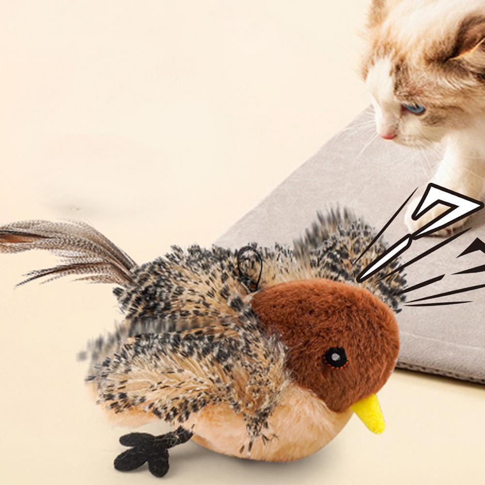 Flappy Bird Interactive Cat Toy USB Rechargeable Pet Cat Plush Toy Flapping Bird Toy Stimulate Hunting Instincts Remote Control