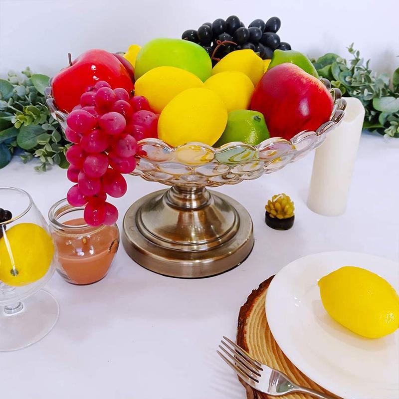 WTEMPO Double Colour Durable Fake Lemons Ornaments Artificial Lemons Fake Fruits Decorations for Kichen Party Chirstmas Decor Photography Props