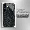 Fish Scale Texture Pattern Black Tempered Glass Phone Case for Samsung Galaxy S26 S25 S24 S23 S22 S21 S20fe/plus/ultra Anti Drop