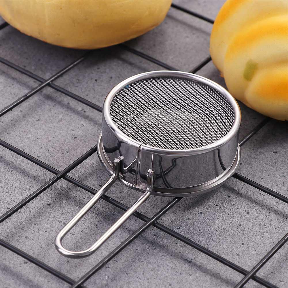 Handheld Baking Fine Mesh Colander Stainless Steel Powder Sieve Filter Spoon Flour Sifter Sifting Tool