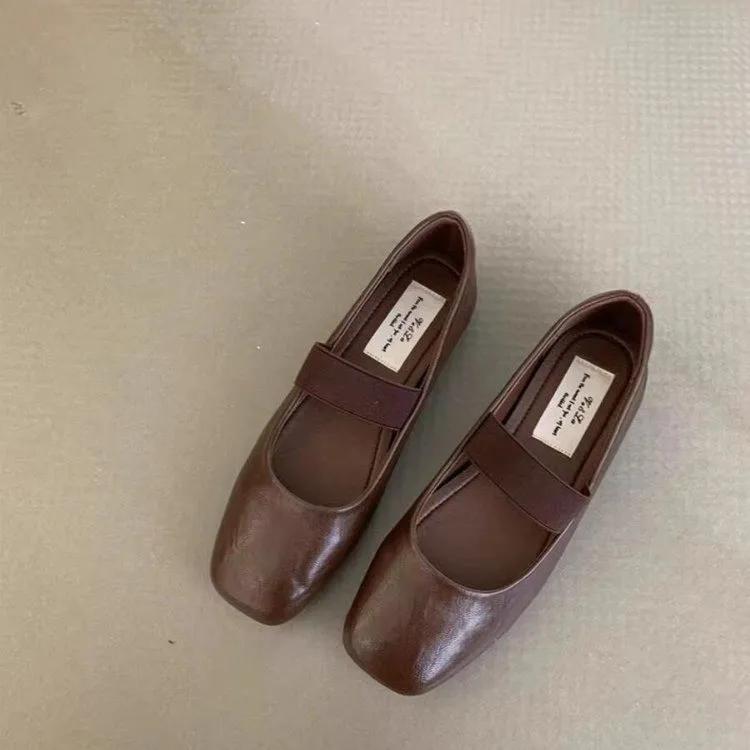 Fashion 2024 Ballet  Summer  Women's Shoes Ballet Retro Dress New Flat Mary Jane Shoes Women's  Flats