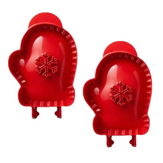 Christmas Cookie Pie Molds Plastic Cutters for Tree Snowflake Mittens Designs Mini Hand Pie Press for Holiday Baking