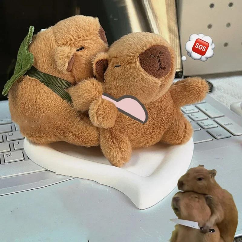 Cute Cartoon Capybara Pendant Plush Toy Doll Bag Hanging Ornaments Cute Kapila Keychain Doll Desktop Doll Ornaments Car Pendant