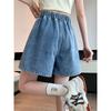 Plus size women clothing M-6XL Chubby Girl Extra Large Elastic High Waist Loose Cover Slimming Denim Culotte Shorts Tide
