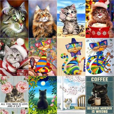 60x75cm Rahmen 5D DIY Diamant Malerei voller Bohrer Katze Tier Verkauf Diamant Stickerei Mosaik Malerei Dekoration Zuhause